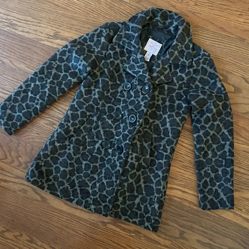 NWOT Vine and Valley Girls Size 16 Leopard Print Pea Coat NEVER WORN